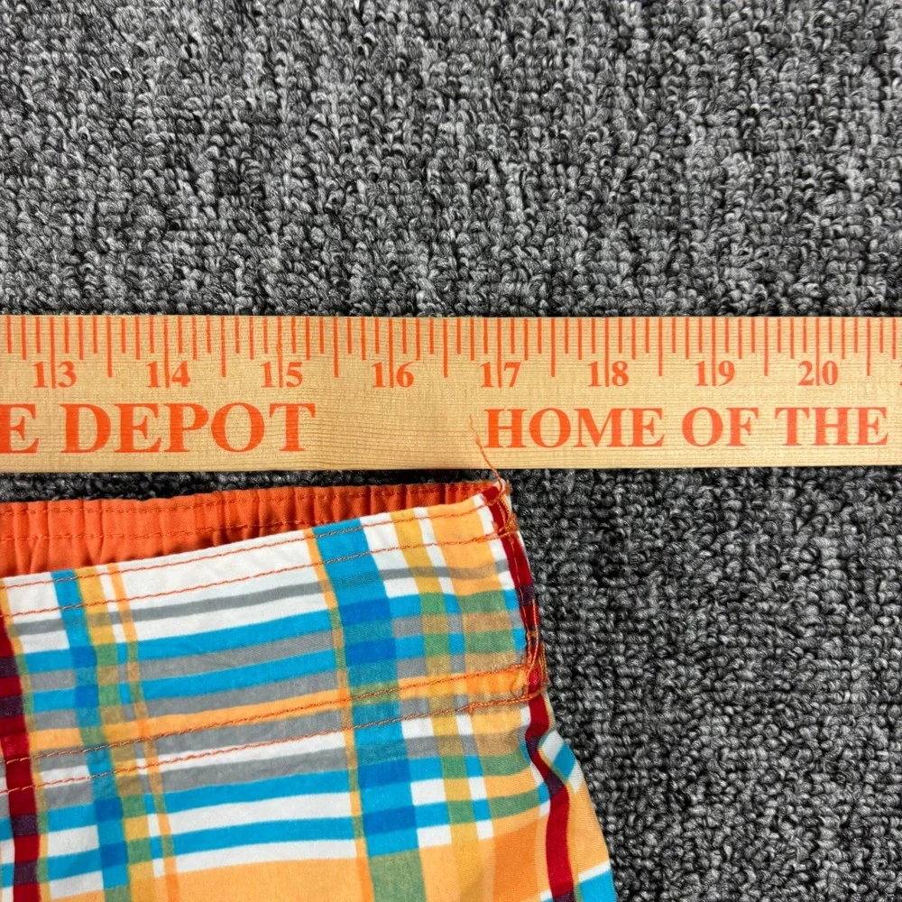 Baggy Y2K Plaid Board Shorts Maui and Sons Surf Orange Size 34
